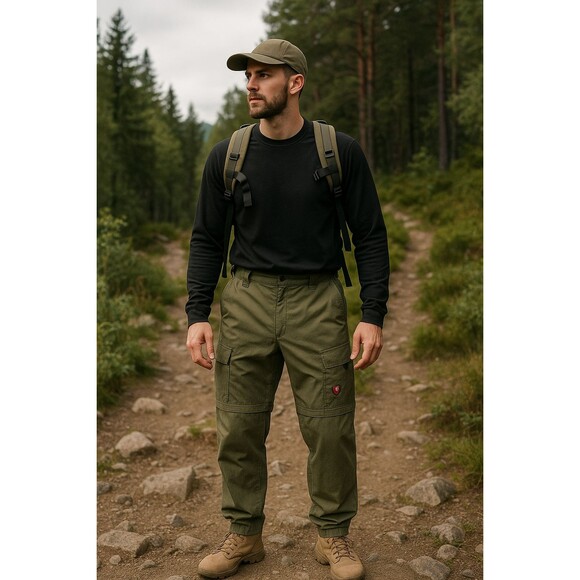 Suisse Sport Convertible Cargo Pants Mens XL Green Nylon Lightweight Hiking Trek - Picture 2 of 15